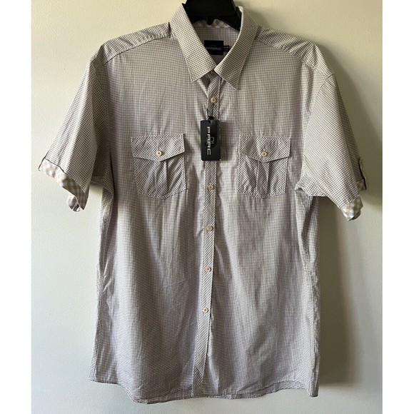 Parc 81 Mens Sz XXL Short Sleeve Button Down Casual Dress Shirt‎  Orange Cagney - Picture 3 of 9